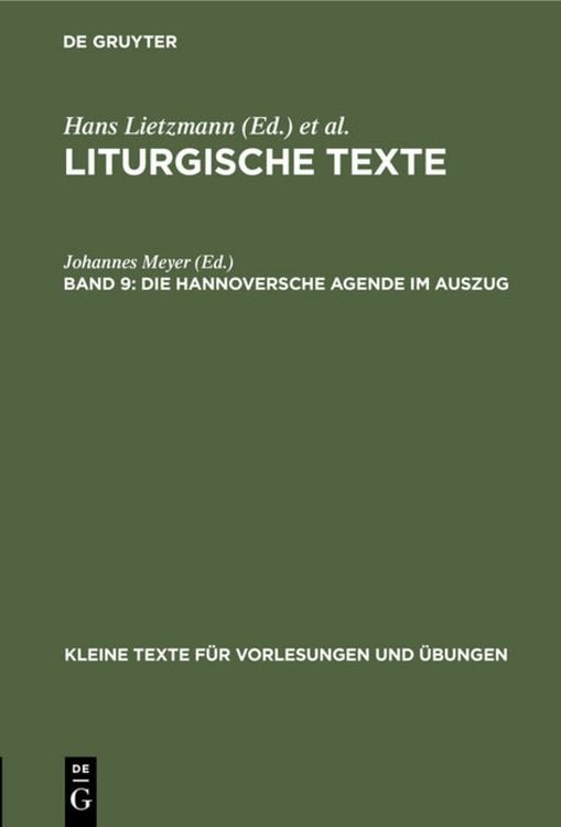 Produktbild: Die Hannoversche Agende im Auszug
