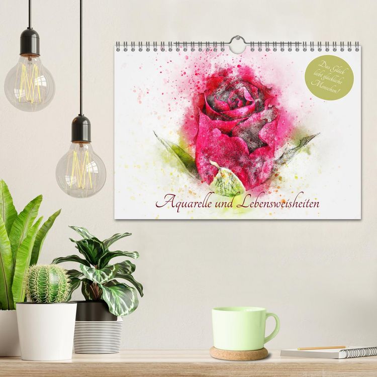 Produktbild: Aquarelle und Lebensweisheiten (Wandkalender 2026 DIN A4 quer), CALVENDO Monatskalender