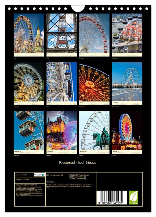 Produktbild: Riesenrad - hoch hinaus (Wandkalender 2026 DIN A4 hoch), CALVENDO Monatskalender