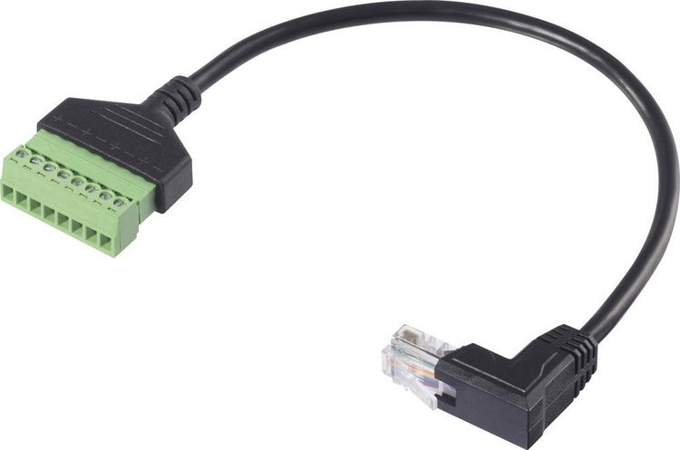 Produktbild: Renkforce RJ45 Netzwerk Adapterkabel [1x RJ45-Stecker 8p8c - 1x Klemmanschluss] 30cm Schwarz