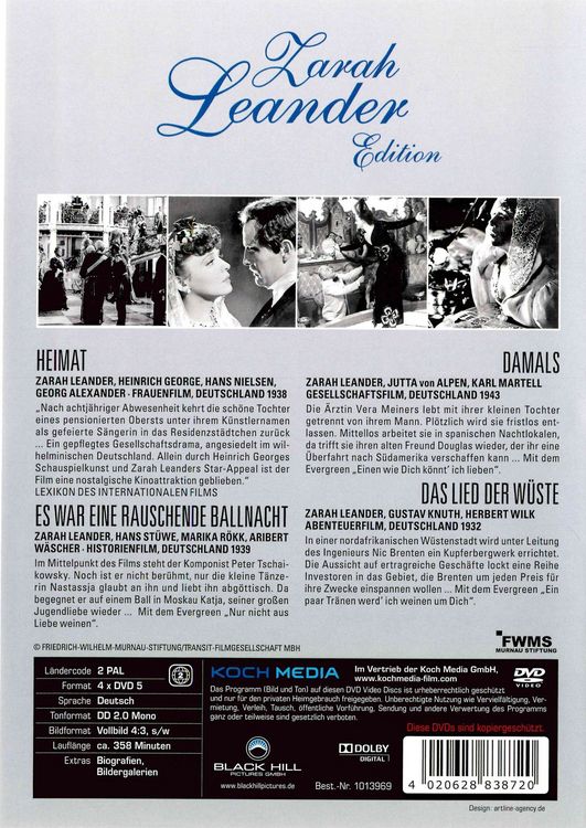 Produktbild: Zarah Leander Edition [4 DVDs]