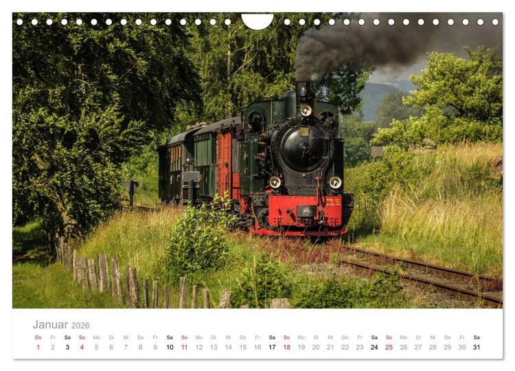 Produktbild: Schmalspurbahn Dampflok Bieberlies (Wandkalender 2026 DIN A4 quer), CALVENDO Monatskalender