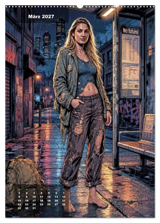 Produktbild: No Future: Dystopische Street-Art Graphic Novel (Wandkalender 2027 DIN A2 hoch), CALVENDO Monatskalender
