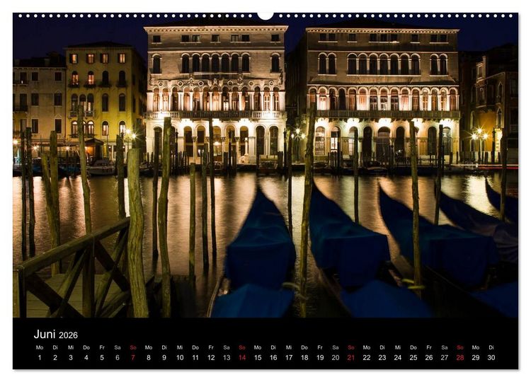 Produktbild: Venedig bei Nacht (Wandkalender 2026 DIN A2 quer), CALVENDO Monatskalender