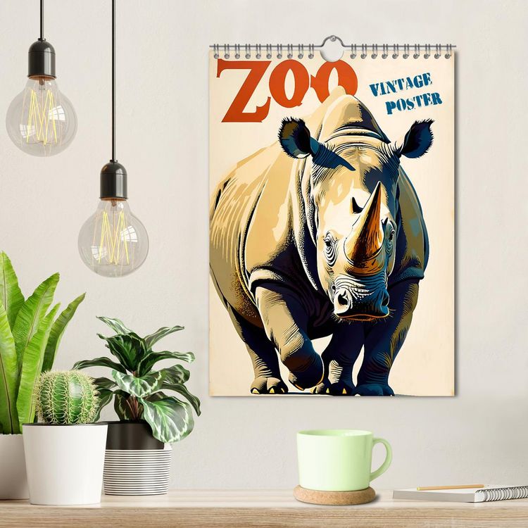 Produktbild: Zoo Vintage-Poster (Wandkalender 2026 DIN A4 hoch), CALVENDO Monatskalender
