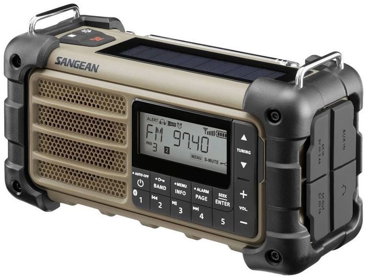 Produktbild: Sangean MMR-99 FM Desert Outdoorradio UKW Notfallradio, Bluetooth&reg; Solarpanel, spritzwassergesch&uuml;tzt, staubdicht, Taschenlampe Braun