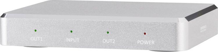 Produktbild: SpeaKa Professional 2 Port HDMI-Splitter mit Aluminiumgeh&auml;use, Ultra HD-f&auml;hig 3840 x 2160 Pixel