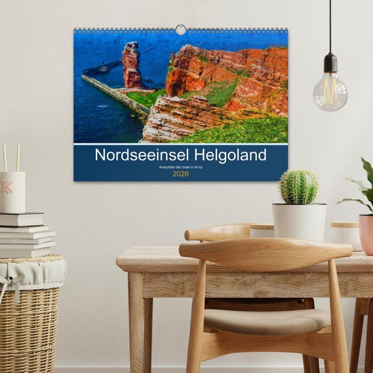 Produktbild: Nordseeinsel Helgoland - Ansichten der Insel in Acryl (Wandkalender 2026 DIN A3 quer), CALVENDO Monatskalender