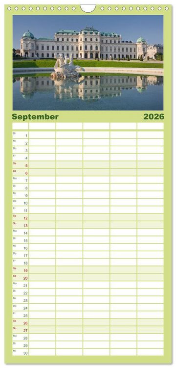 Produktbild: Familienplaner 2026 - Traumhaftes Wien mit 5 Spalten (Wandkalender, 21 x 45 cm) CALVENDO