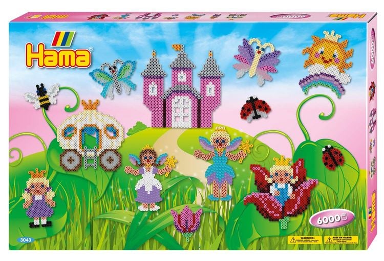 Produktbild: Hama 3043 - Bügelperlen, Geschenkpackung Feenzauber, 6000 Midi-Perlen und 3 Stiftplatten
