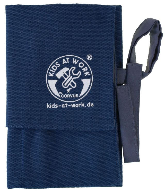 Produktbild: Corvus A600355 - Kids-at-Work, Werkzeugrolle gro&szlig; (ohne Werkzeug), Werkzeugtasche mit 5 F&auml;cher, Stoff, blau, 20x37cm