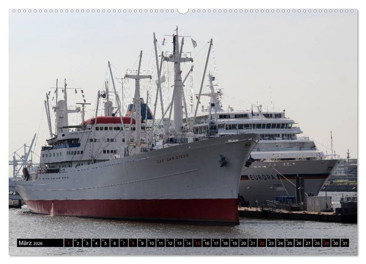 Produktbild: Kreuzfahrtschiffe in Hamburg (hochwertiger Premium Wandkalender 2026 DIN A2 quer), Kunstdruck in Hochglanz