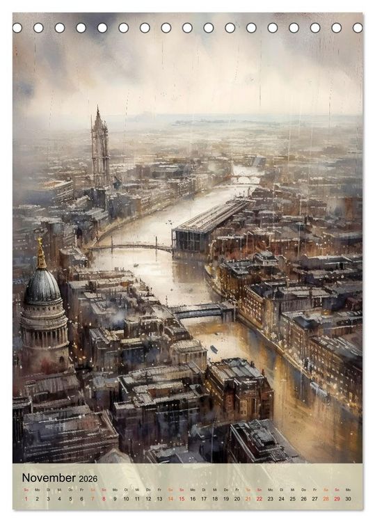 Produktbild: London - ein Regentag (Tischkalender 2026 DIN A5 hoch), CALVENDO Monatskalender