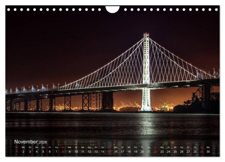 Produktbild: San Francisco Impressionen Tag und Nacht (Wandkalender 2026 DIN A4 quer), CALVENDO Monatskalender