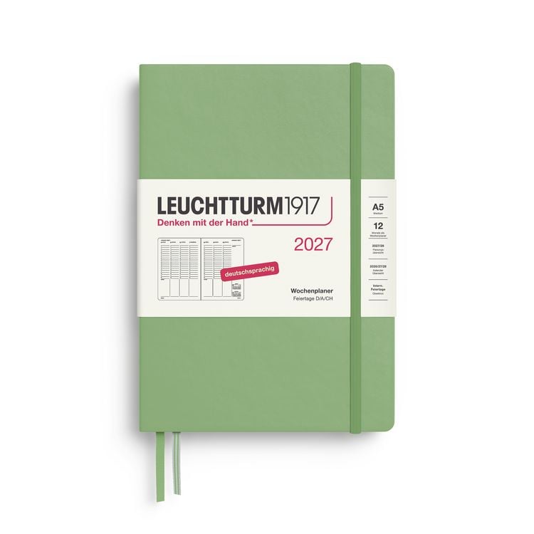 Produktbild: Wochenplaner Medium (A5) 2027, Salbei, Deutsch