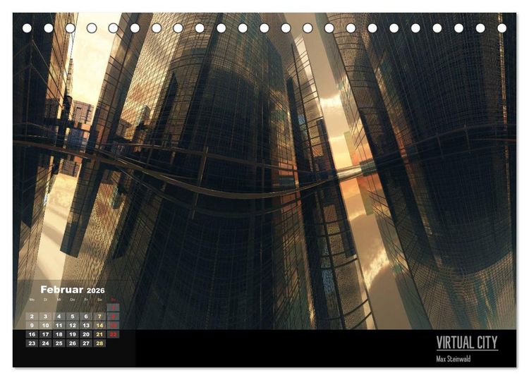 Produktbild: VIRTUAL CITY 2026 CH-Version (Tischkalender 2026 DIN A5 quer), CALVENDO Monatskalender