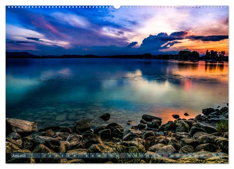 Produktbild: Farbenfroh Bodensee (hochwertiger Premium Wandkalender 2026 DIN A2 quer), Kunstdruck in Hochglanz
