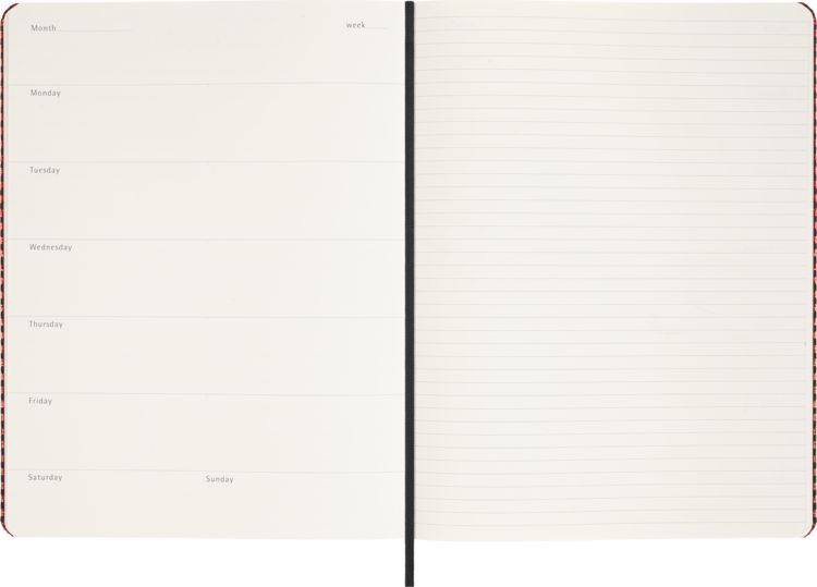 Produktbild: Moleskine Shine Sammler undat. Wochenkal. rot m. F&uuml;llfederh