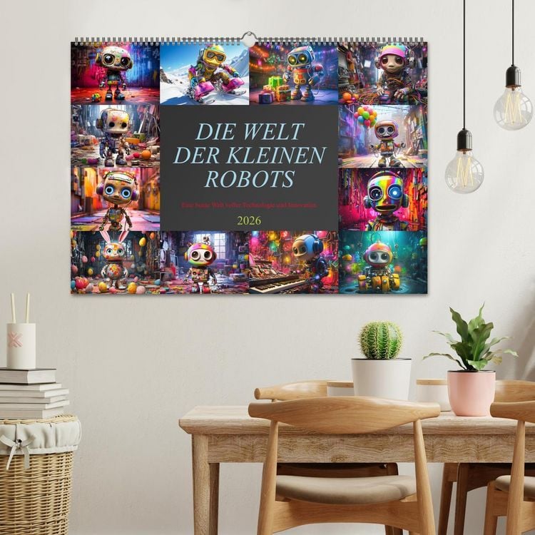 Produktbild: Die Welt der kleinen Robots (Wandkalender 2026 DIN A2 quer), CALVENDO Monatskalender