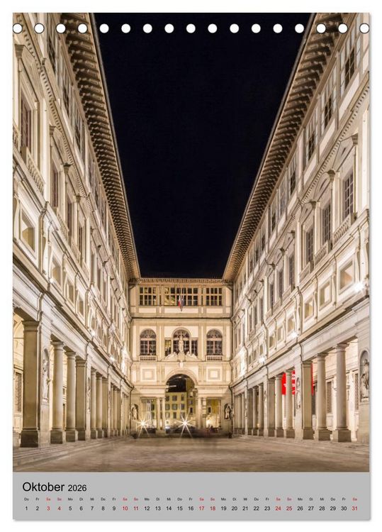 Produktbild: FLORENZ Impressionen bei Tag und Nacht (Tischkalender 2026 DIN A5 hoch), CALVENDO Monatskalender