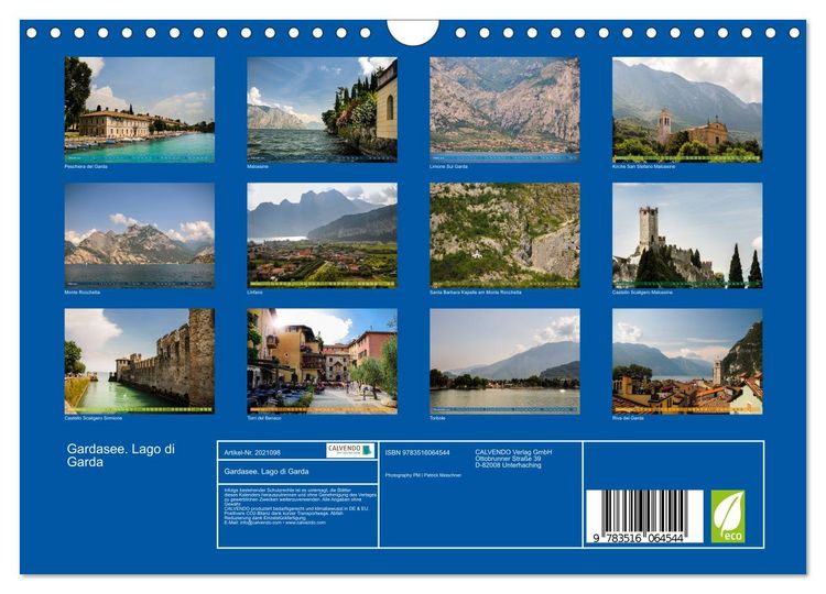Produktbild: Gardasee. Lago di Garda (Wandkalender 2026 DIN A4 quer), CALVENDO Monatskalender