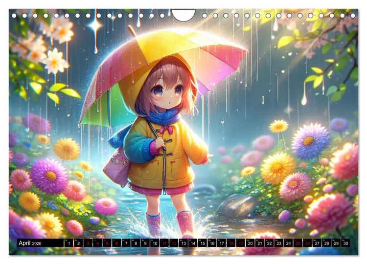 Produktbild: Anime Seasons: Ein Kalender voller lebendiger Manga-Szenen (Wandkalender 2026 DIN A4 quer), CALVENDO Monatskalender