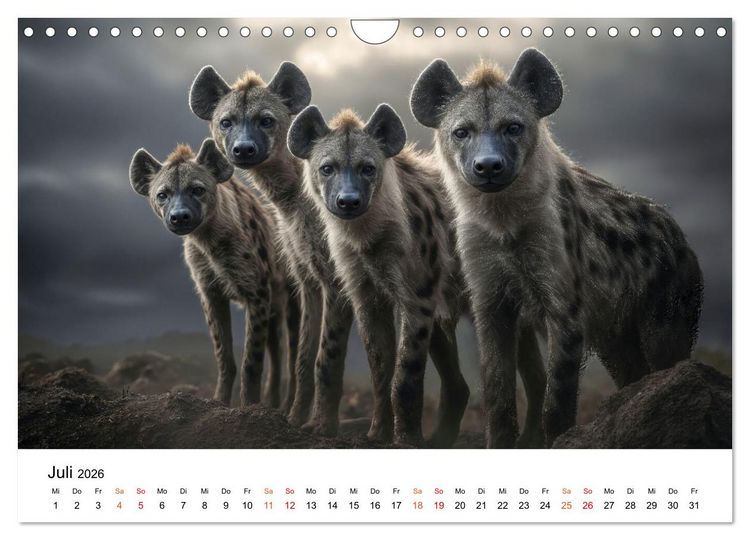 Produktbild: Hy&auml;nen - Afrikas geheimnisvolle J&auml;ger (Wandkalender 2026 DIN A4 quer), CALVENDO Monatskalender