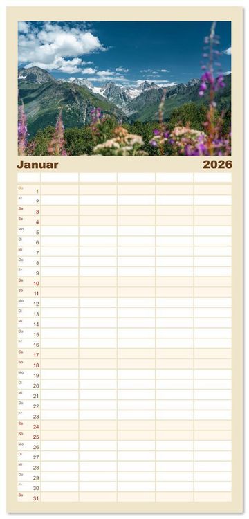Produktbild: Familienplaner 2026 - Georgien - Neuzeit-Chroniken mit 5 Spalten (Wandkalender, 21 x 45 cm) CALVENDO