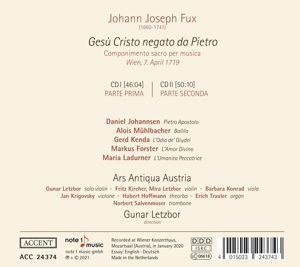 Produktbild: Johann Joseph Fux: Ges- Cristo negato da Pietro,V