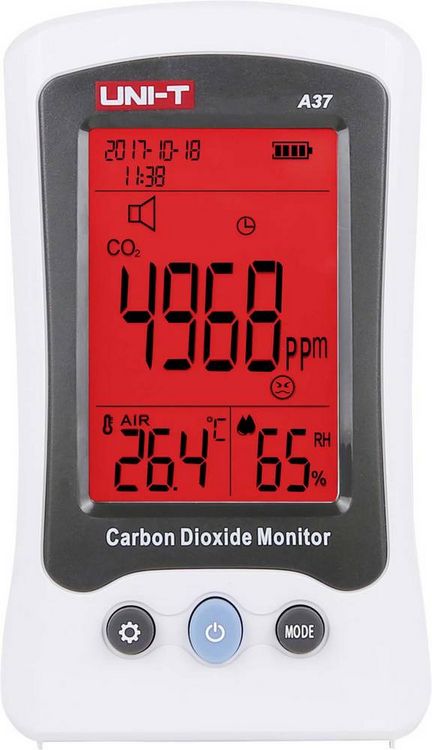 Produktbild: Uni-T A37 Kohlendioxid-Messger&auml;t mit Temperaturmessfunktion