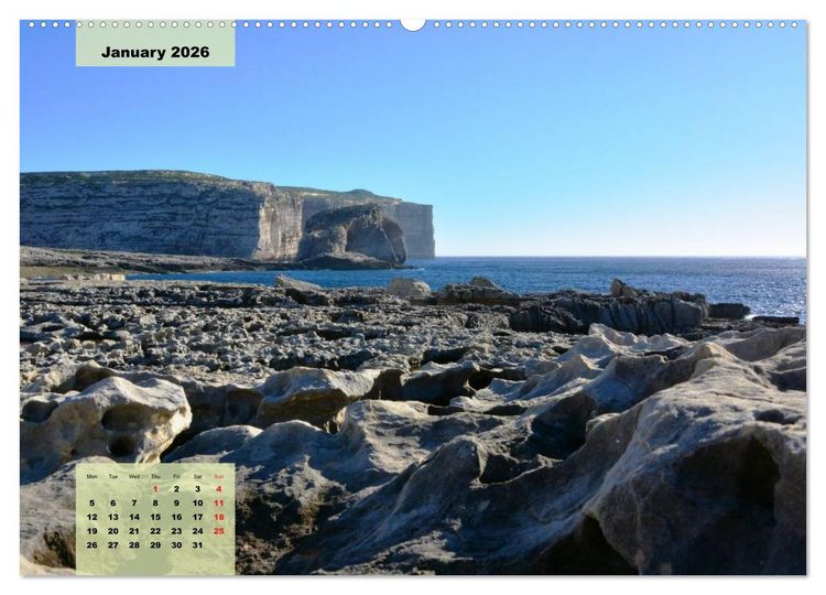 Produktbild: Malta and Gozo two historical islands (High Quality Premium Wall Calendar 2026 DIN A2 landscape),CALVENDO 12 Month Wall Calendar