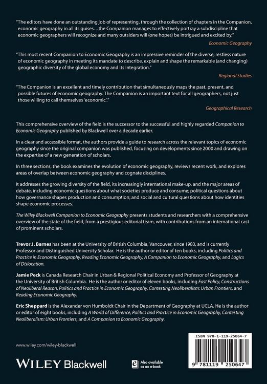 Produktbild: The Wiley-Blackwell Companion to Economic Geography