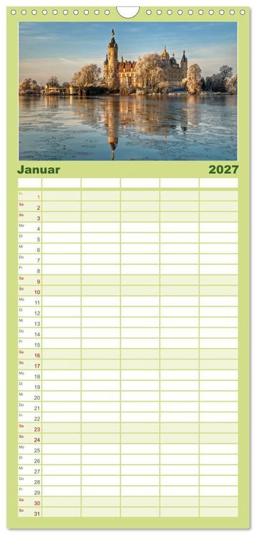 Produktbild: Familienplaner 2027 - Schwerin - Welterbe mit 5 Spalten (Wandkalender, 21 x 45 cm) CALVENDO