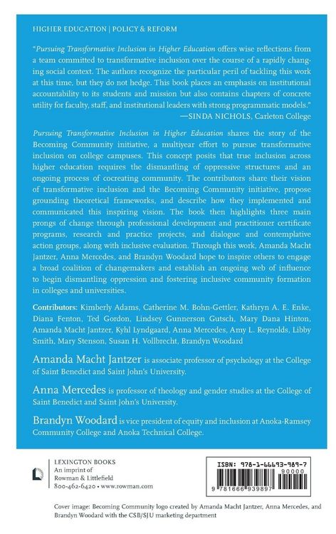 Produktbild: Pursuing Transformative Inclusion in Higher Education