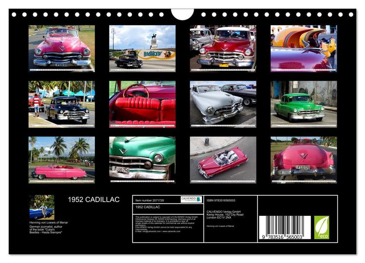 Produktbild: 1952 CADILLAC (Wall Calendar 2026 DIN A4 landscape), CALVENDO 12 Month Wall Calendar