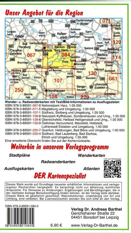 Produktbild: Radwander- und Wanderkarte Ostharz, Bodetal und Umgebung