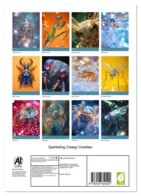 Produktbild: Sparkeling Creepy Crawlies (Wall Calendar 2026 DIN A4 portrait), CALVENDO 12 Month Wall Calendar