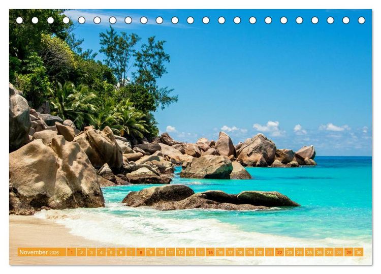 Produktbild: Seychellen - Die sch&ouml;nsten Str&auml;nde (Tischkalender 2026 DIN A5 quer), CALVENDO Monatskalender