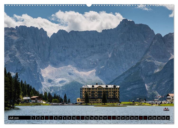 Produktbild: Bergseen in den Dolomiten (hochwertiger Premium Wandkalender 2026 DIN A2 quer), Kunstdruck in Hochglanz