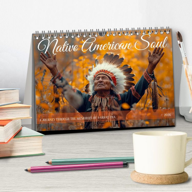 Produktbild: Native American Soul (Desk Calendar 2026 DIN A5 landscape), CALVENDO 12 Month DeskCalendar