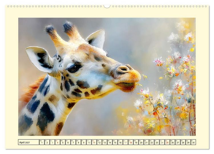 Produktbild: Giraffen. Anmut in weiter Landschaft (Wandkalender 2027 DIN A2 quer), CALVENDO Monatskalender