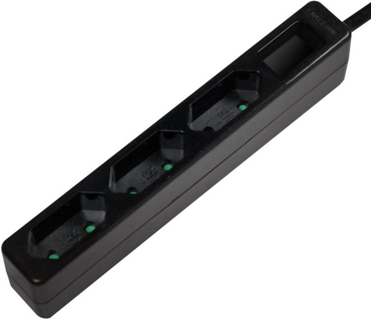Produktbild: LogiLink LPS229B Steckdosenleiste 3fach Schwarz Konturenstecker 1 St.