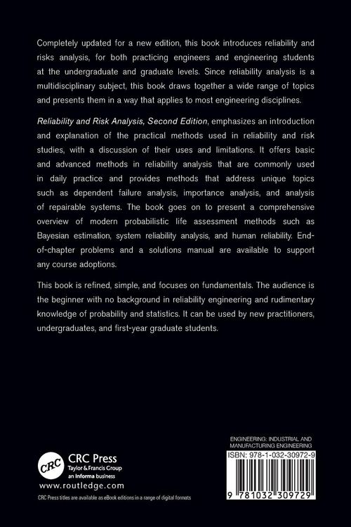 Produktbild: Reliability and Risk Analysis