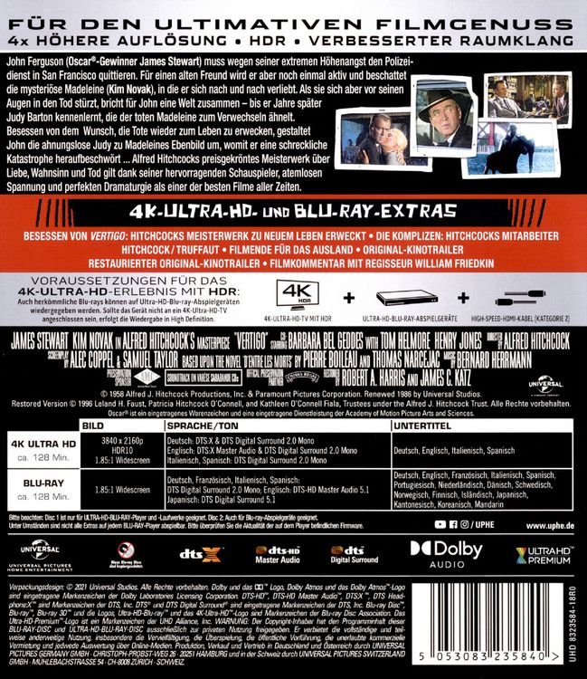 Produktbild: Alfred Hitchcock Collection - Vertigo (+ Blu-ray 2D)