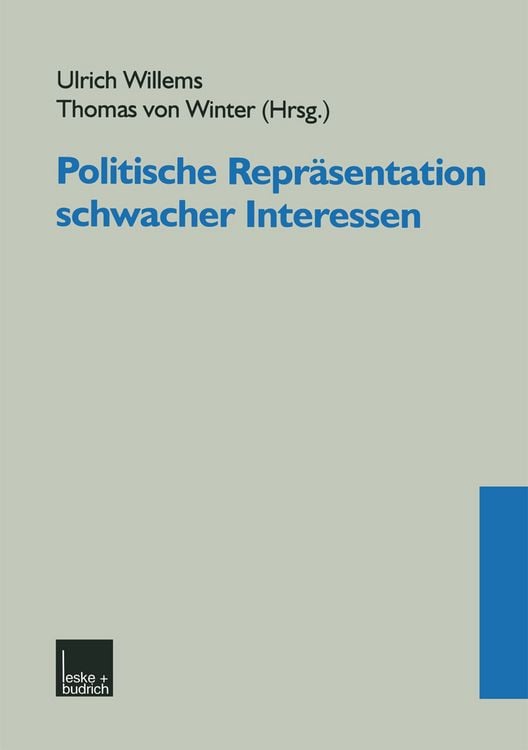 Produktbild: Politische Repr&auml;sentation schwacher Interessen