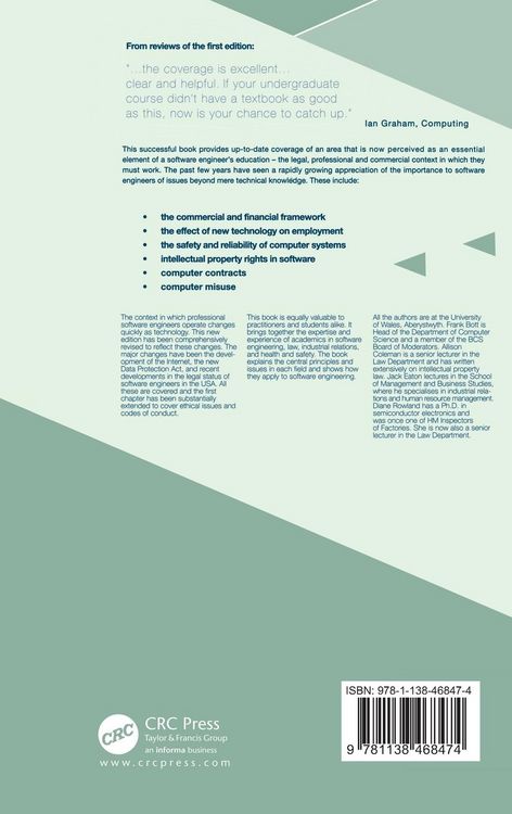 Produktbild: Professional Issues in Software Engineering
