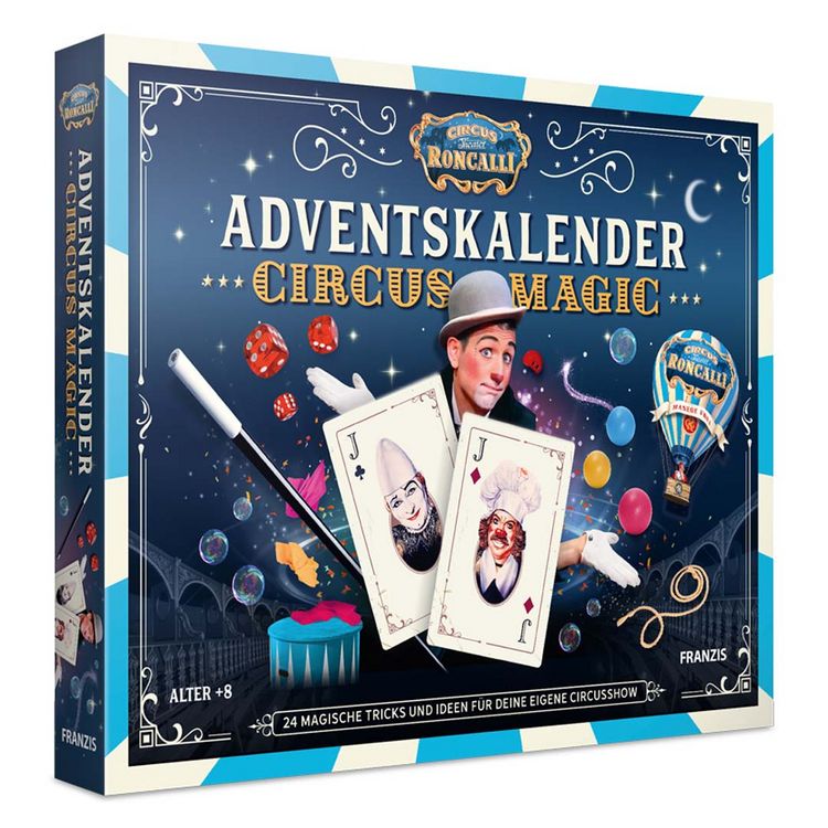 Produktbild: FRANZIS 67188 - Roncalli Adventskalender Circus Magic, 24 magische Tircks und Ideen f&uuml;r die eigene Circusshow, f&uuml;r Kinder ab 8 Jahren