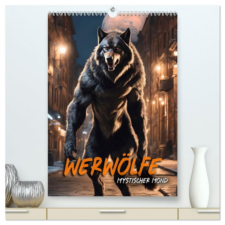 Produktbild: Werw&ouml;lfe - mystischer Mond (hochwertiger Premium Wandkalender 2026 DIN A2 hoch), Kunstdruck in Hochglanz