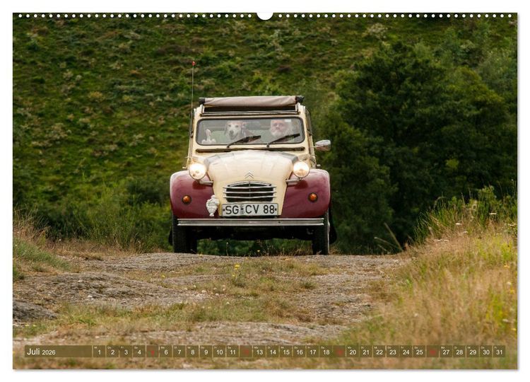 Produktbild: Die Ente ist sicher - Fahrspa&szlig; mit 2 CV Dolly (hochwertiger Premium Wandkalender 2026 DIN A2 quer), Kunstdruck in Hochglanz