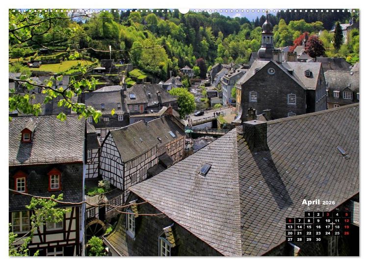 Produktbild: Eine Perle in der Eifel - Monschau (hochwertiger Premium Wandkalender 2026 DIN A2 quer), Kunstdruck in Hochglanz